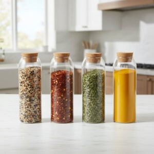 Spice Jars With Cork Lid - Set Of 4