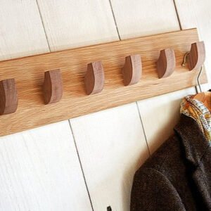 Solid Oak 6 Hook Coat Rack