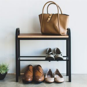 Shoe Storage Bench with Wooden Top