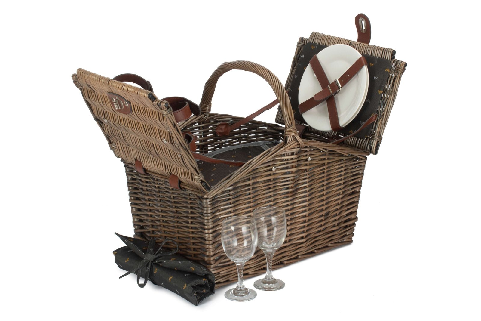 2 Person Slope-Sided Picnic Hamper With Chiller Lining - Image 9
