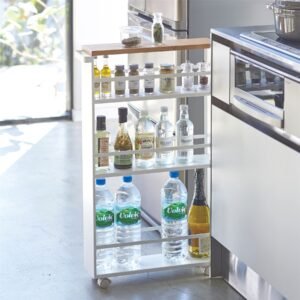 Slimline Kitchen Trolley - Wood Topped