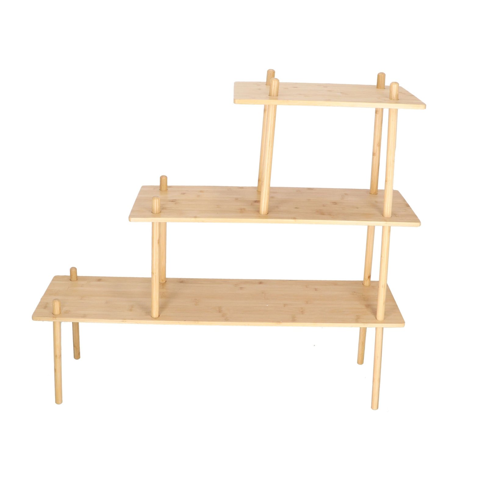 Natural Bamboo Shelving Unit ?C 3-Tier Display Rack - Image 7