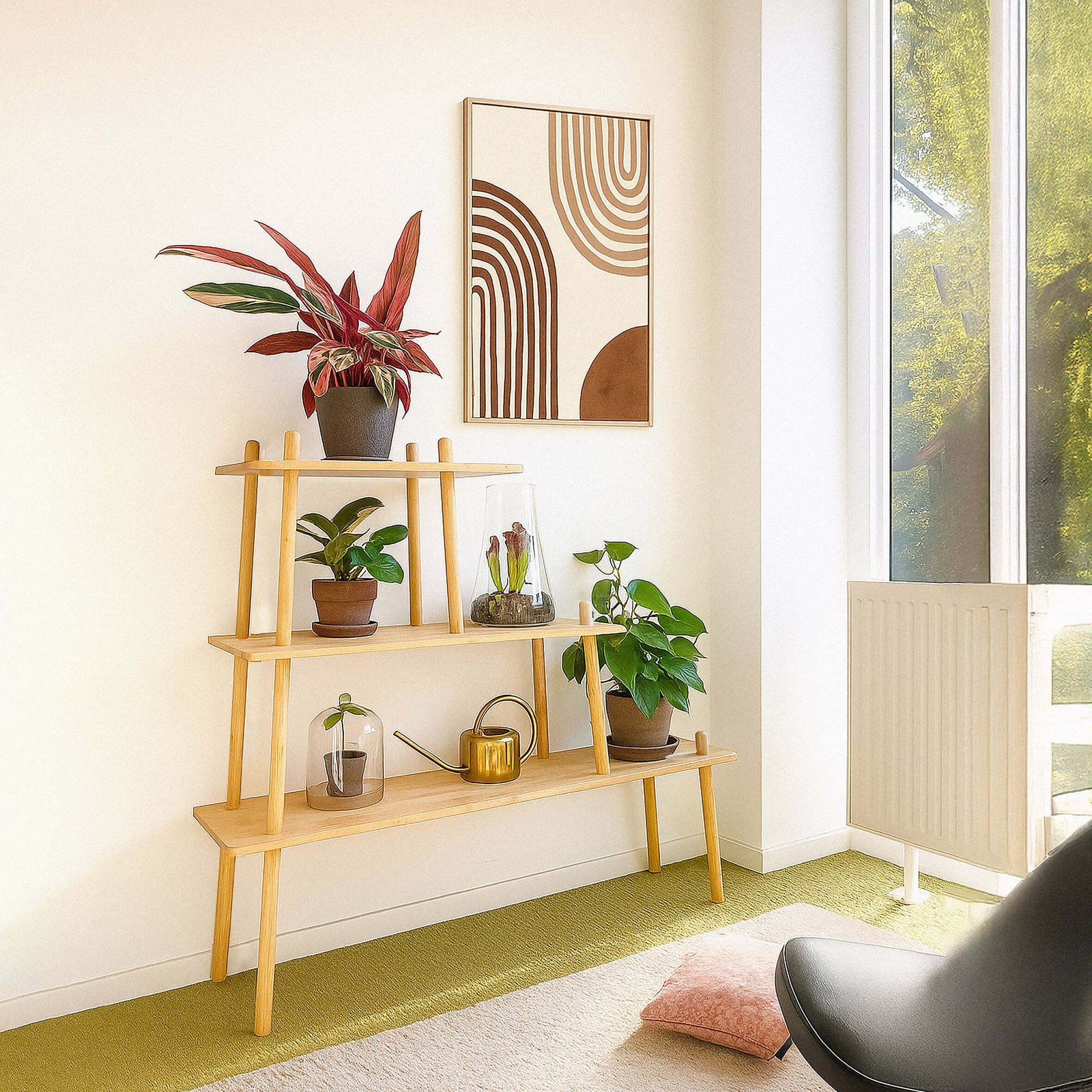 Natural Bamboo Shelving Unit ?C 3-Tier Display Rack - Image 3