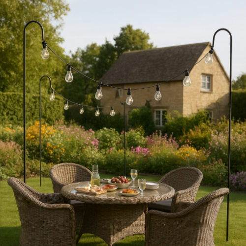 Festoon Poles ?C Set of 4 for Garden Lighting