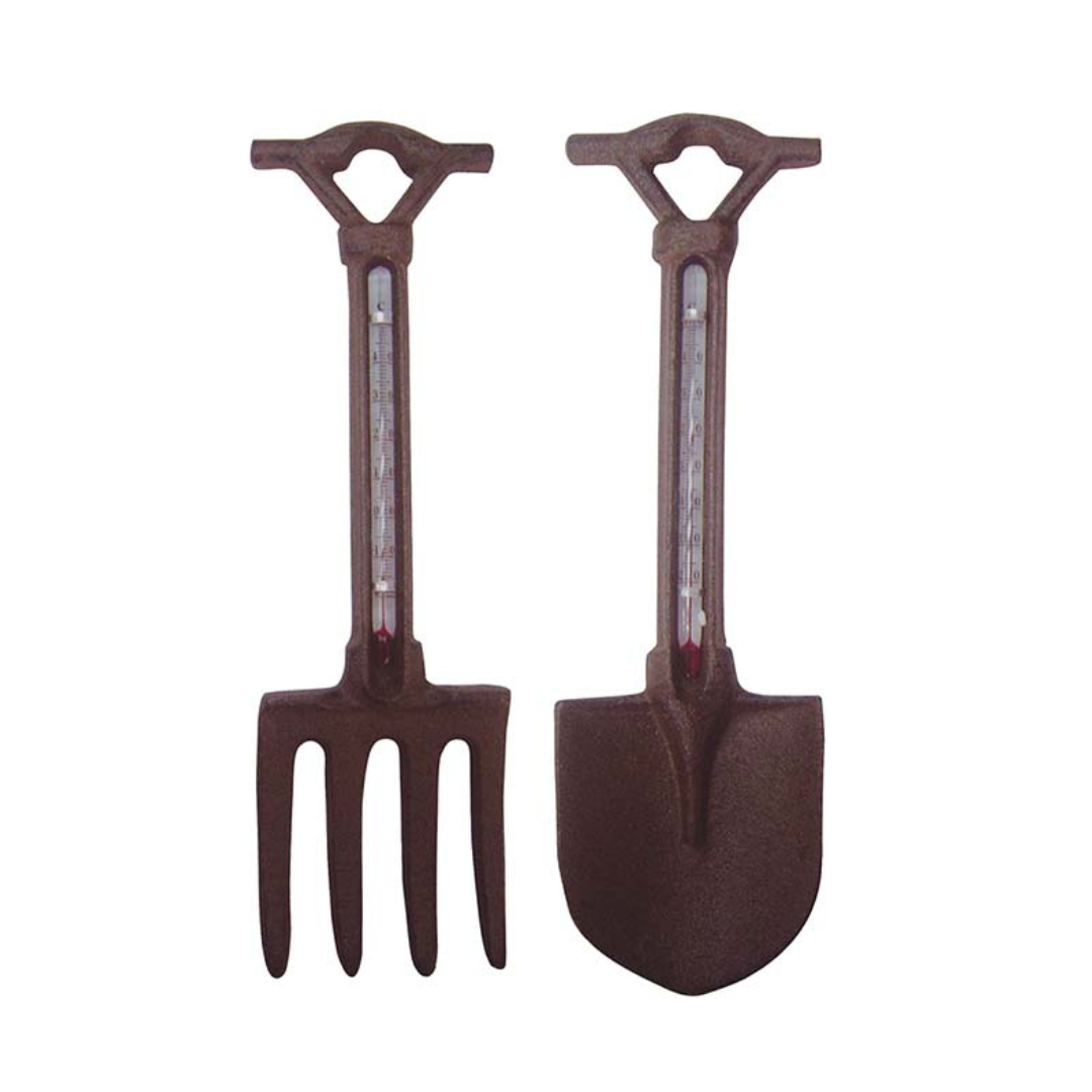 Garden Cast Iron Spade & Fork Thermometers - Image 3