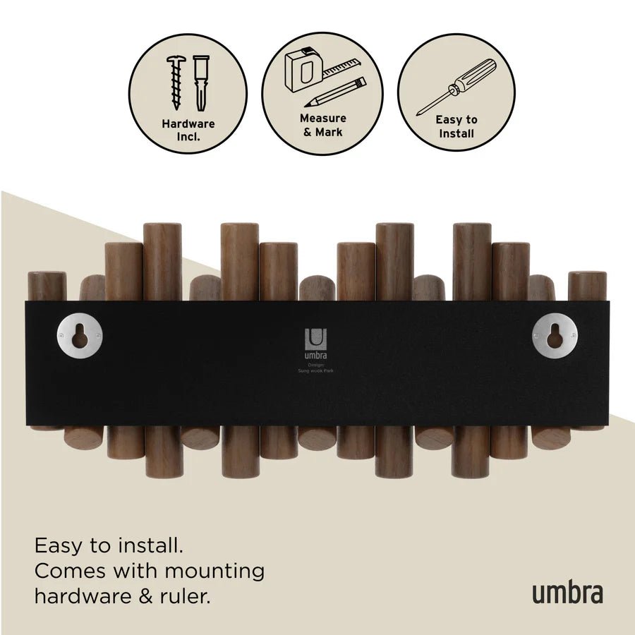 Picket Coat Hook Walnut Finish - Image 9