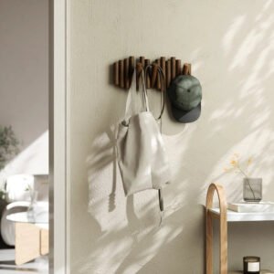 Picket Coat Hook Walnut Finish