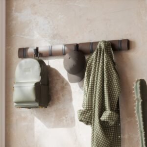 Flip Coat Hook XL- Walnut & Black