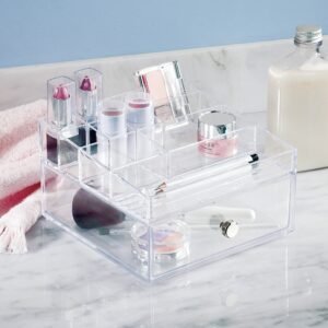 Cosmetic Storage Box With Drawer And Compartments