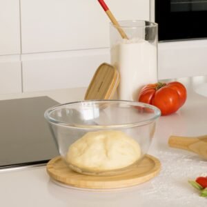Glass Mixing Bowl With Bamboo Lid 1600 ml