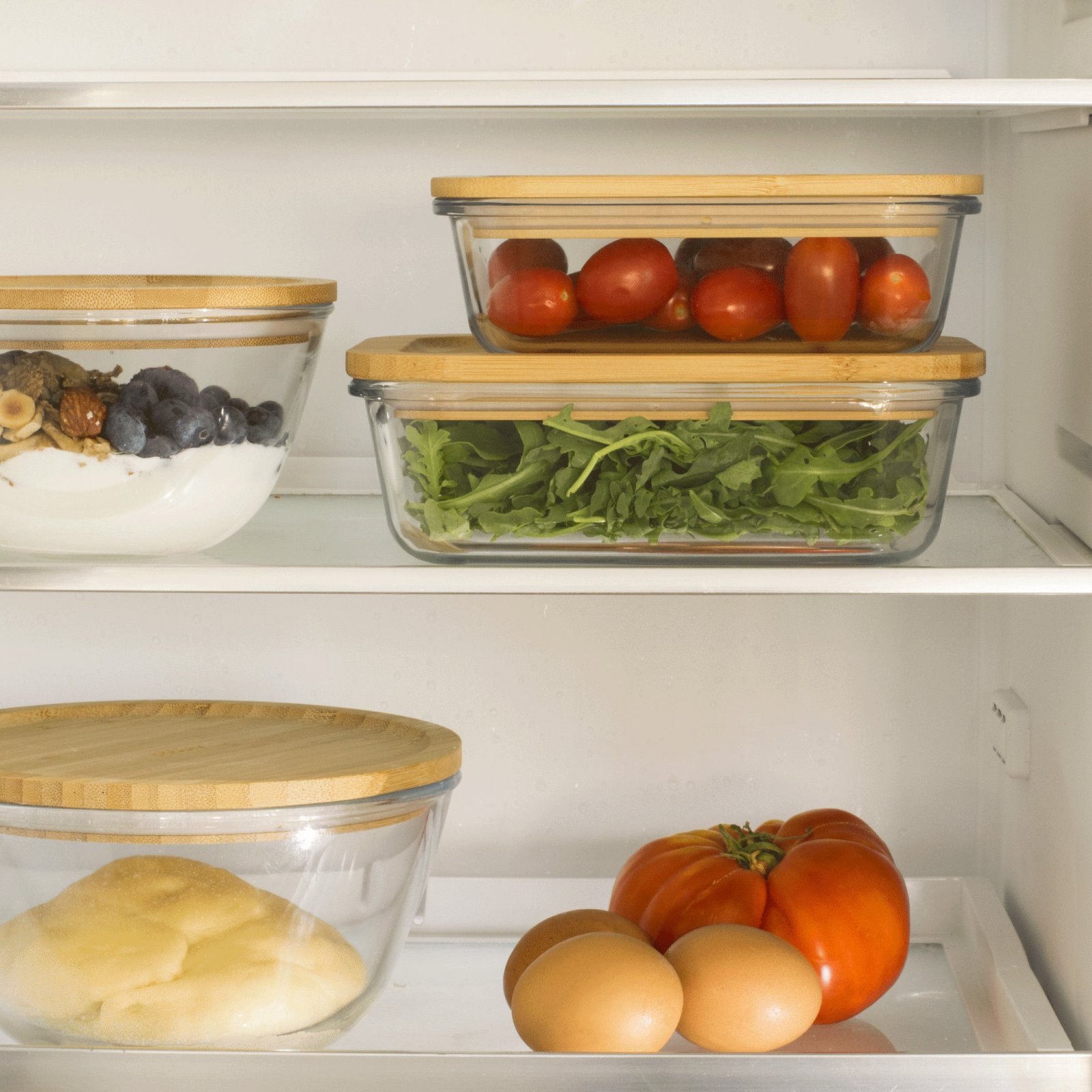 Rectangular Glass Container With Bamboo Lid 1500 ml - Image 3