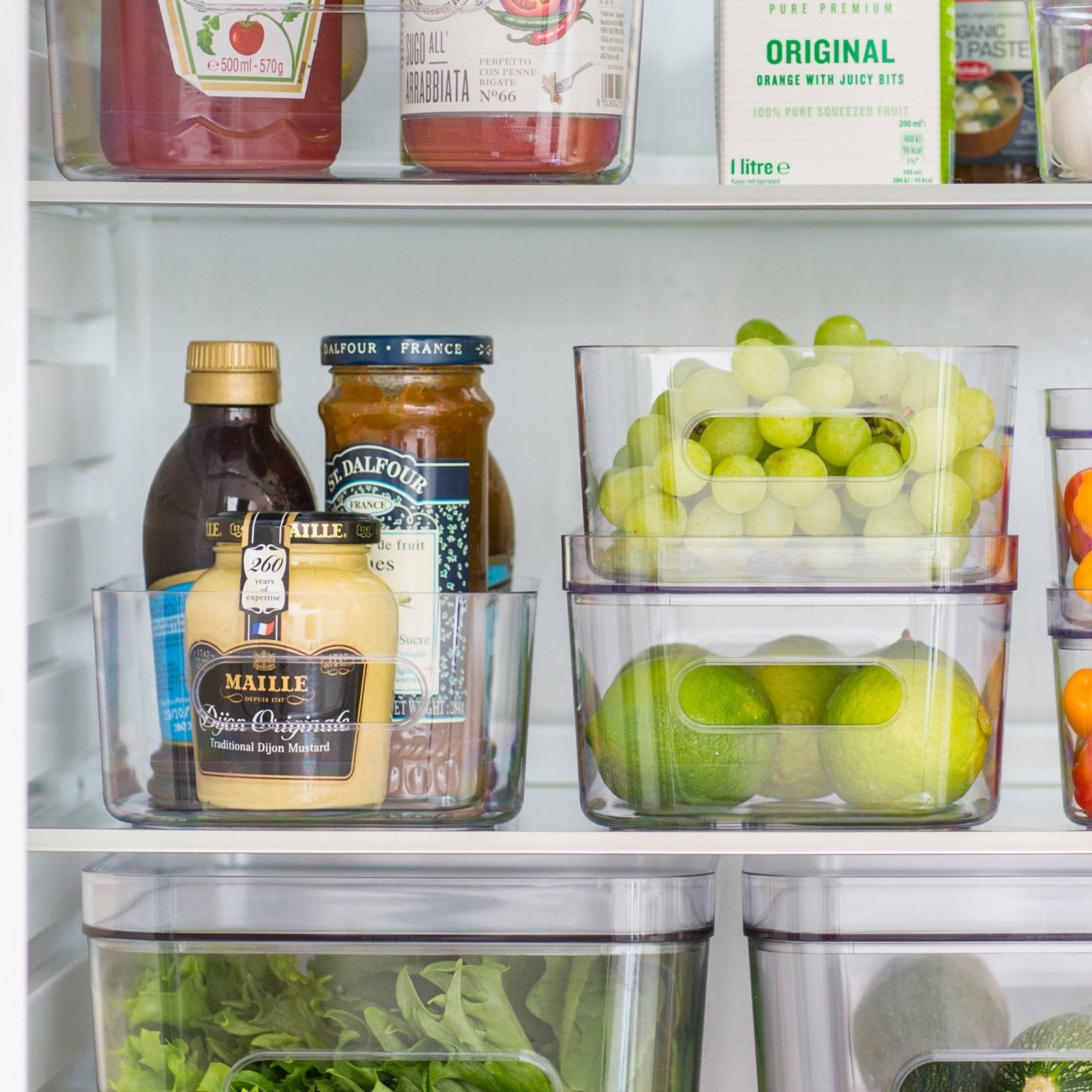 Medium Clear Stacking Lidded Fridge Storage Box - Image 6