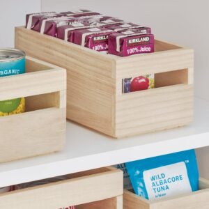 Wooden Pantry Storage Bin With Handle- Rectangular