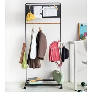 Portable Clothes Rail with Shelf and Panel