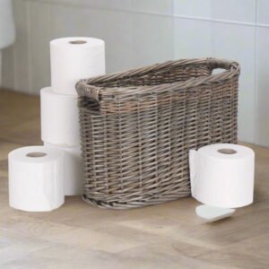 Willow Toilet Roll Storage Basket ?C Antique Wash Finis